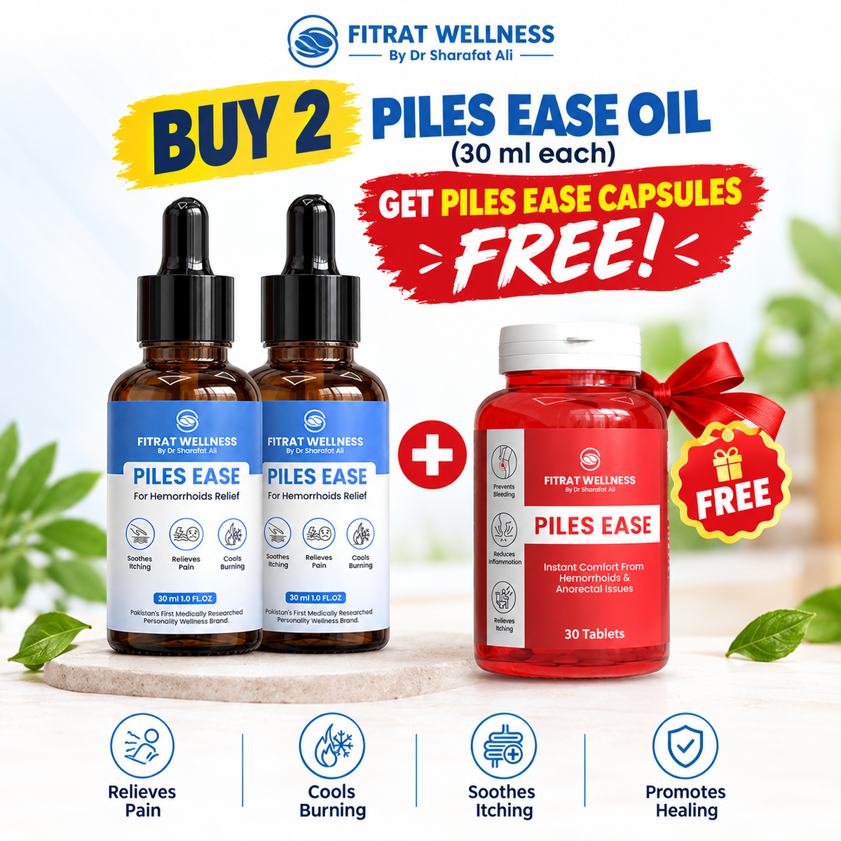 Buy 2 Piles Ease 30 Ml & Get Piles Ease Capsules Free